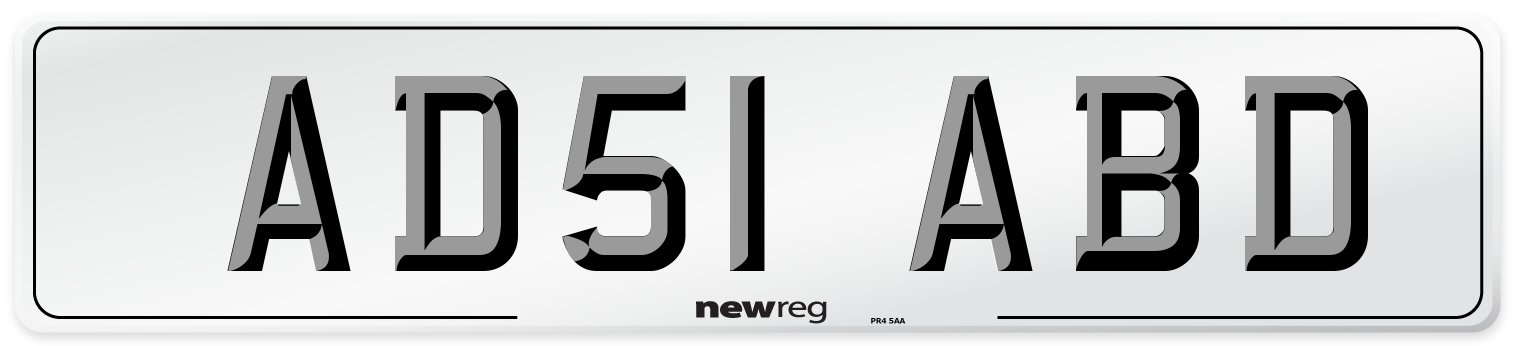 AD51 ABD Number Plate from New Reg